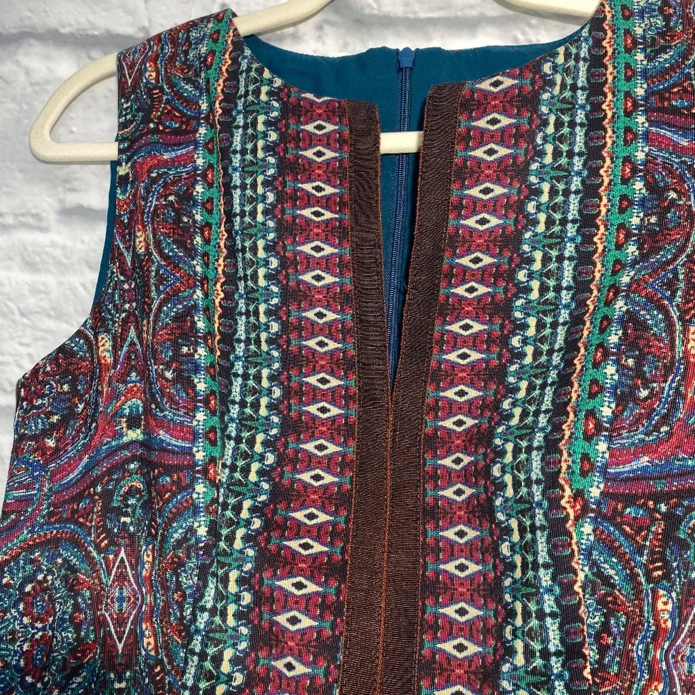 Nanette Lepore Exotic Print Split Neck Dress - Picture 2 of 5